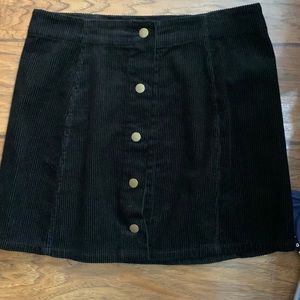 Full button up black mini skirt